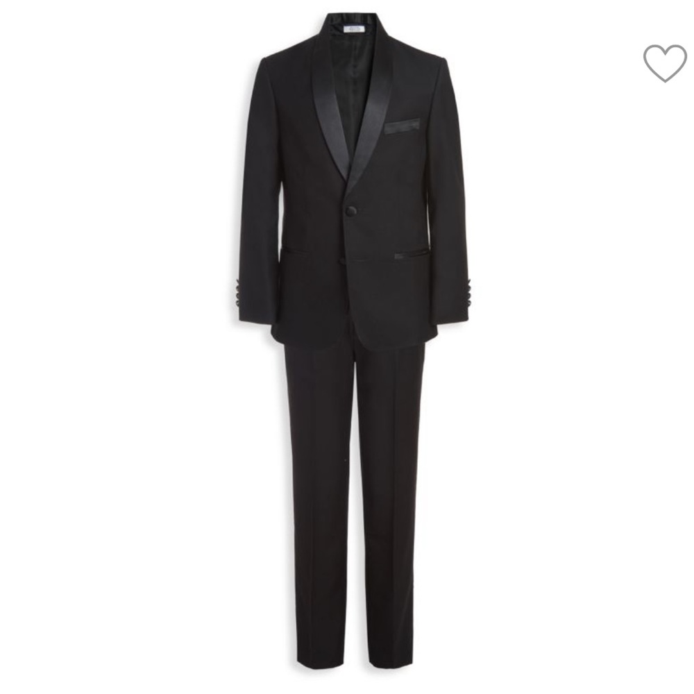 New Calvin Klein 2 Piece Tuxedo Black Size 10 Husky Slim Fit worn once